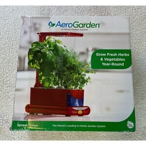 AeroGarden Hydroponic Indoor Garden in Red Plant Growing Plants Herbs NO POD